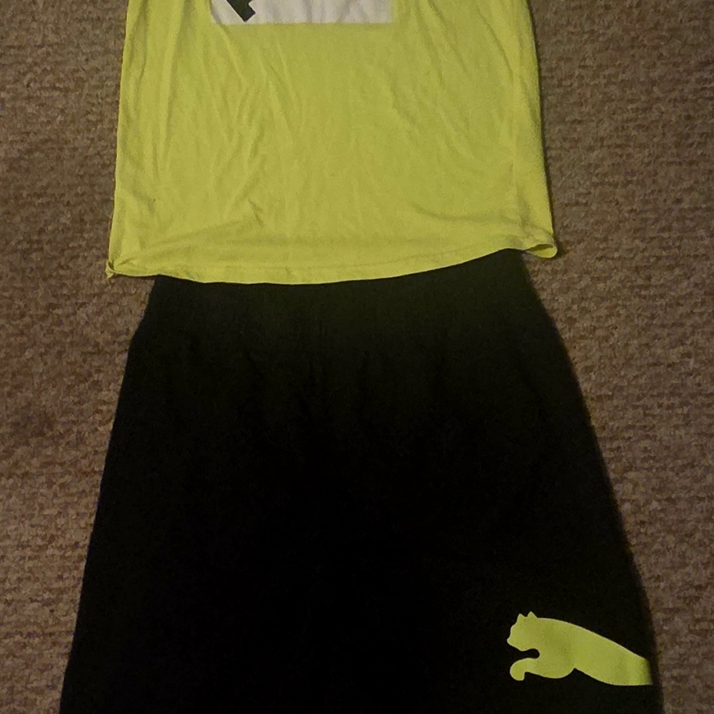 Puma Kids Pajamas Set - Neon Yellow and Black - Picture 4 of 5
